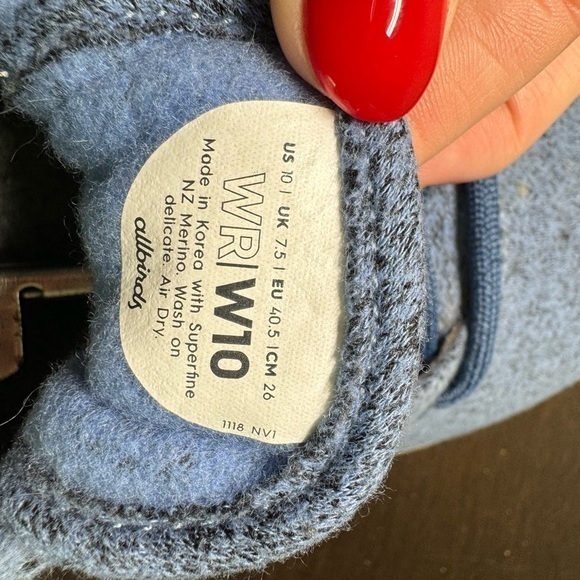 Allbirds Women's Shoes Size 10 Sneakers Wool Runner Blue Lace Up Casual Athletic - Picture 6 of 6